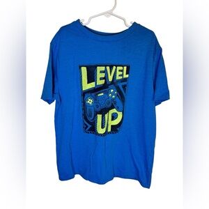 💥Cat & Jack Blue 'Level Up' Short Sleeve Tee Size 10/12